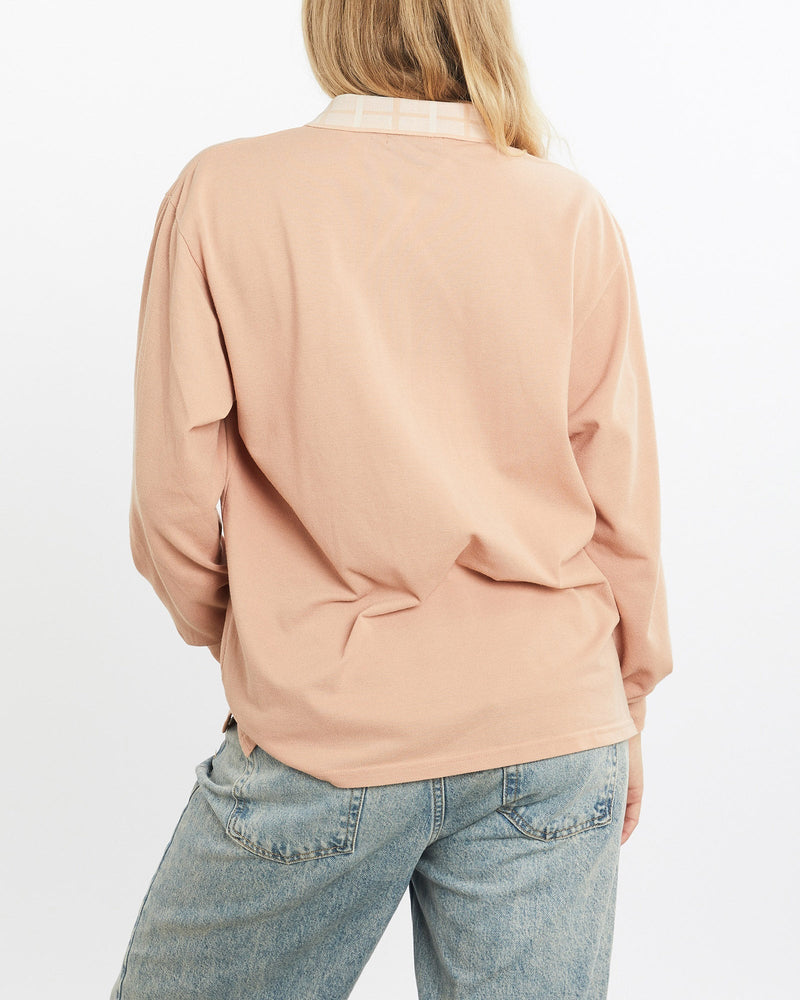 Vintage, 90s, Gianni, Valentino, Long, Sleeve, Polo, Shirt, The Real Deal, size medium, colour Beige, newtown, sydney, australia, thrift store, opshop, preloved, secondhand, sustainable, retro, antique, 70s, 80s, 90s, 2000s, 00s, fashion, clothing, streetwear, trendy, garment, style, boutique, store, shop, archive, sale, cheap, best, top, Shirts