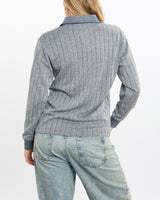 Vintage, 90s, Gianni, Valentino, Long, Sleeve, Polo, Shirt, The Real Deal, size small, colour Grey, newtown, sydney, australia, thrift store, opshop, preloved, secondhand, sustainable, retro, antique, 70s, 80s, 90s, 2000s, 00s, fashion, clothing, streetwear, trendy, garment, style, boutique, store, shop, archive, sale, cheap, best, top, Shirts