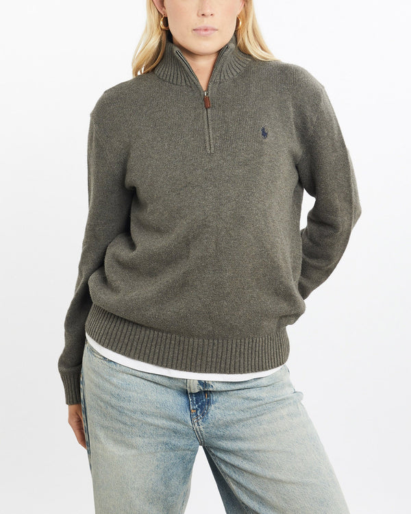 Vintage, 90s, Polo, Ralph, Lauren, Quarter, Zip, Sweater, The Real Deal, size small, colour Grey, newtown, sydney, australia, thrift store, opshop, preloved, secondhand, sustainable, retro, antique, 70s, 80s, 90s, 2000s, 00s, fashion, clothing, streetwear, trendy, garment, style, boutique, store, shop, archive, sale, cheap, best, top, Sweats and hoodies