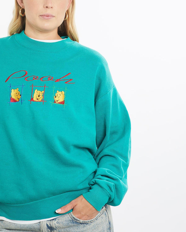 Vintage, 90s, Disney, Winnie, The, Pooh, Sweatshirt, The Real Deal, size small, colour Green, newtown, sydney, australia, thrift store, opshop, preloved, secondhand, sustainable, retro, antique, 70s, 80s, 90s, 2000s, 00s, fashion, clothing, streetwear, trendy, garment, style, boutique, store, shop, archive, sale, cheap, best, top, Sweats and hoodies