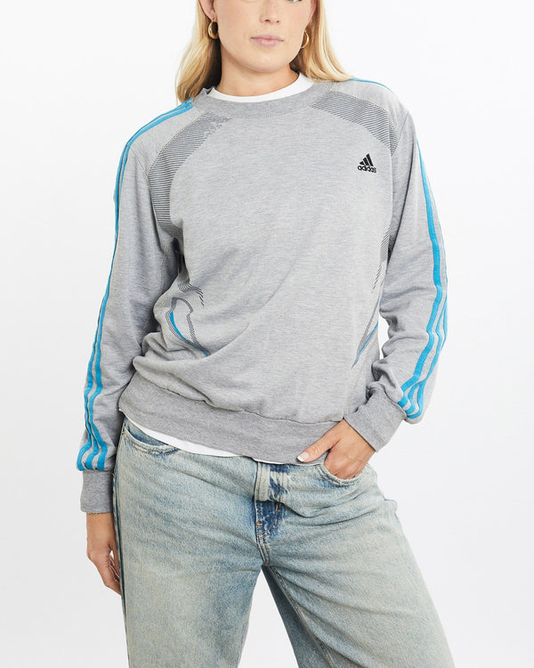 Vintage, Adidas, Sweatshirt, The Real Deal, size small, colour Grey, newtown, sydney, australia, thrift store, opshop, preloved, secondhand, sustainable, retro, antique, 70s, 80s, 90s, 2000s, 00s, fashion, clothing, streetwear, trendy, garment, style, boutique, store, shop, archive, sale, cheap, best, top, Sweats and hoodies