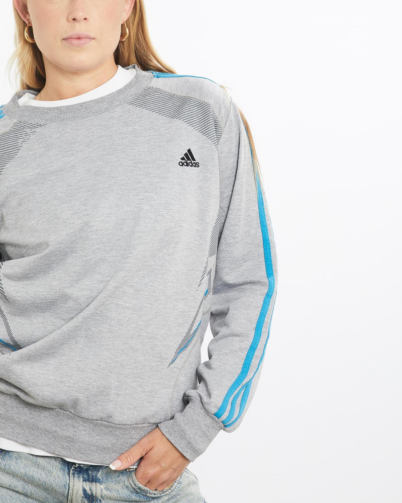 Vintage, Adidas, Sweatshirt, The Real Deal, size small, colour Grey, newtown, sydney, australia, thrift store, opshop, preloved, secondhand, sustainable, retro, antique, 70s, 80s, 90s, 2000s, 00s, fashion, clothing, streetwear, trendy, garment, style, boutique, store, shop, archive, sale, cheap, best, top, Sweats and hoodies