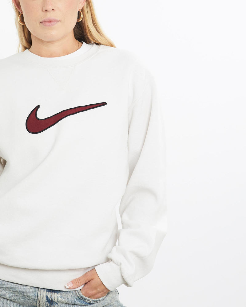 Vintage, Nike, Sweatshirt, The Real Deal, size small, colour White, newtown, sydney, australia, thrift store, opshop, preloved, secondhand, sustainable, retro, antique, 70s, 80s, 90s, 2000s, 00s, fashion, clothing, streetwear, trendy, garment, style, boutique, store, shop, archive, sale, cheap, best, top, Sweats and hoodies