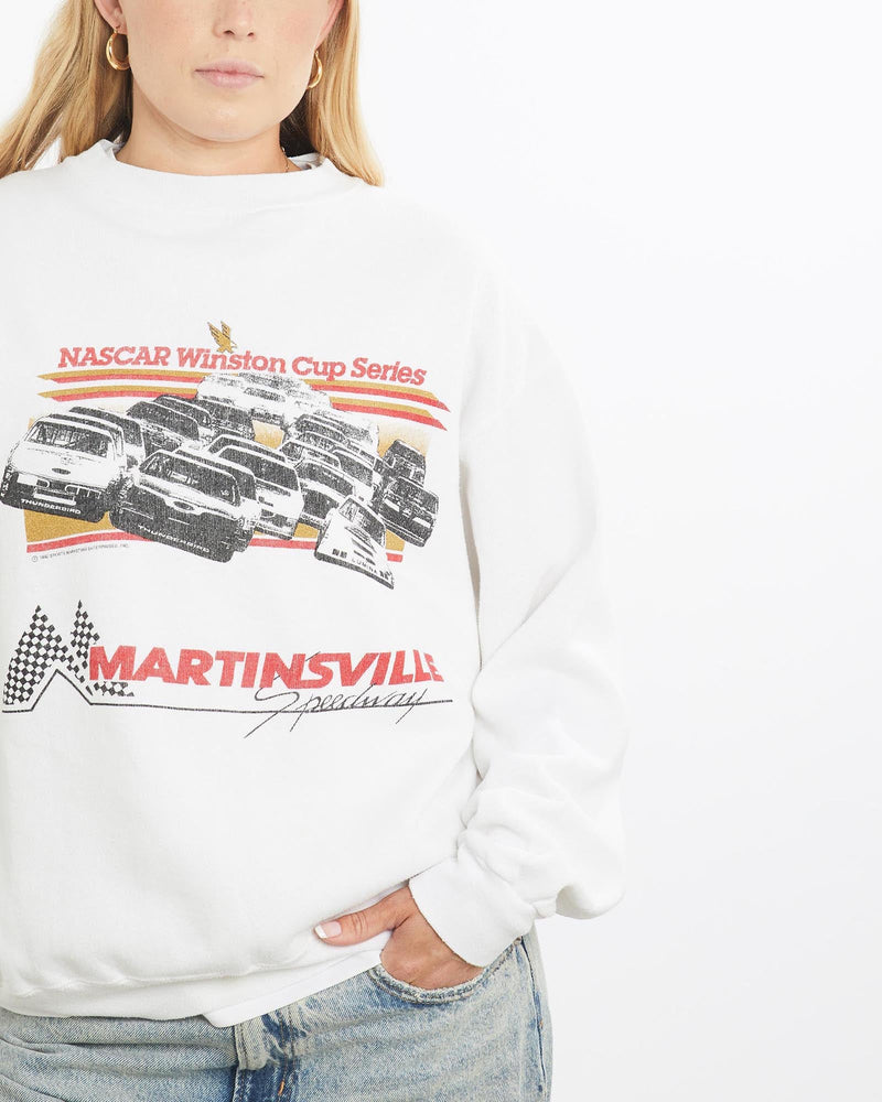 Vintage, 1992, NASCAR, Winston, Cup, Sweatshirt, The Real Deal, size small, colour White, newtown, sydney, australia, thrift store, opshop, preloved, secondhand, sustainable, retro, antique, 70s, 80s, 90s, 2000s, 00s, fashion, clothing, streetwear, trendy, garment, style, boutique, store, shop, archive, sale, cheap, best, top, Sweats and hoodies