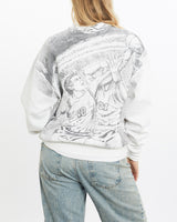 Vintage, 90s, NCAA, UNLV, Rebels, All, Over, Print, Sweatshirt, The Real Deal, size small, colour White, newtown, sydney, australia, thrift store, opshop, preloved, secondhand, sustainable, retro, antique, 70s, 80s, 90s, 2000s, 00s, fashion, clothing, streetwear, trendy, garment, style, boutique, store, shop, archive, sale, cheap, best, top, Sweats and hoodies