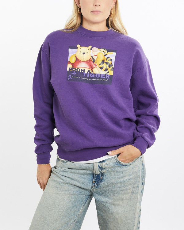 Vintage, 90s, Disney, Winnie, The, Pooh, Sweatshirt, The Real Deal, size small, colour Purple, newtown, sydney, australia, thrift store, opshop, preloved, secondhand, sustainable, retro, antique, 70s, 80s, 90s, 2000s, 00s, fashion, clothing, streetwear, trendy, garment, style, boutique, store, shop, archive, sale, cheap, best, top, Sweats and hoodies