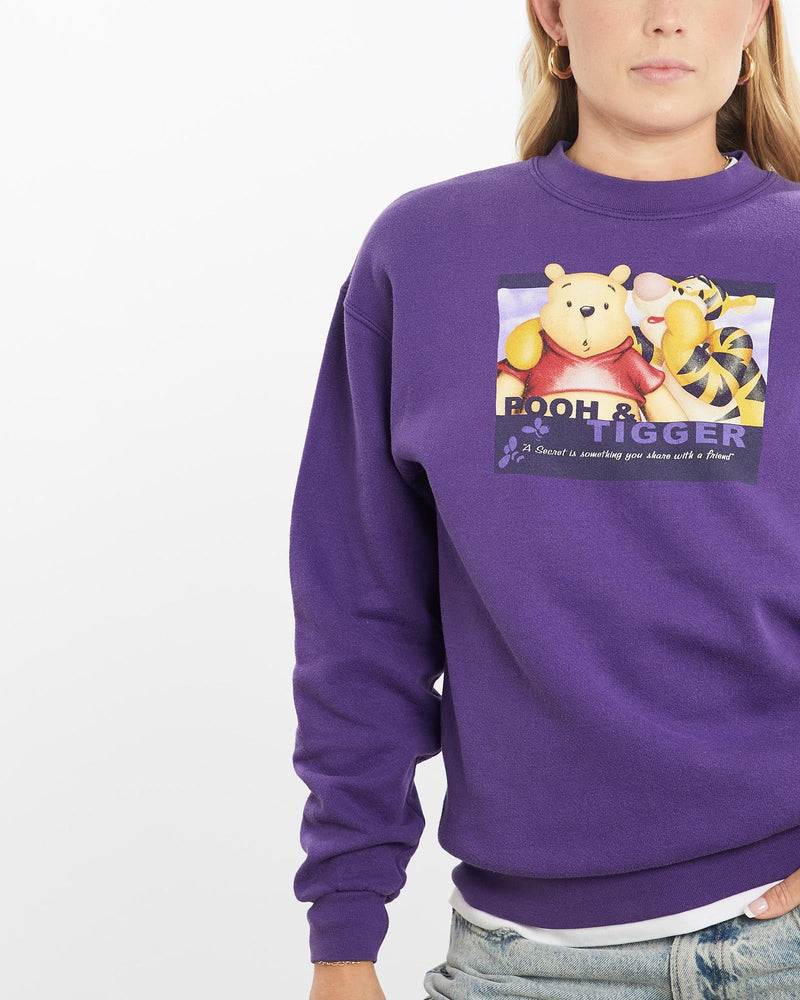 Vintage, 90s, Disney, Winnie, The, Pooh, Sweatshirt, The Real Deal, size small, colour Purple, newtown, sydney, australia, thrift store, opshop, preloved, secondhand, sustainable, retro, antique, 70s, 80s, 90s, 2000s, 00s, fashion, clothing, streetwear, trendy, garment, style, boutique, store, shop, archive, sale, cheap, best, top, Sweats and hoodies