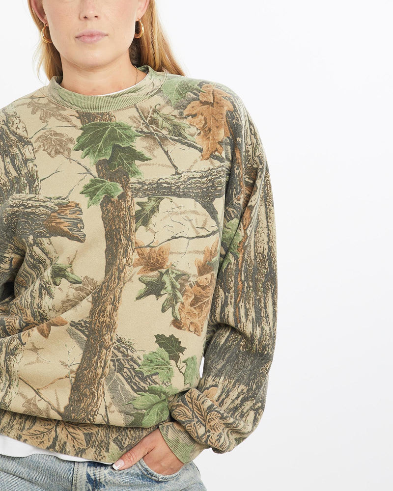 Vintage, 90s, Realtree, Camo, Sweatshirt, The Real Deal, size small, colour Multicolour, newtown, sydney, australia, thrift store, opshop, preloved, secondhand, sustainable, retro, antique, 70s, 80s, 90s, 2000s, 00s, fashion, clothing, streetwear, trendy, garment, style, boutique, store, shop, archive, sale, cheap, best, top, Sweats and hoodies