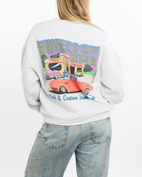 Vintage, 1998, Wheels, Of, Time, Sweatshirt, The Real Deal, size small, colour Grey, newtown, sydney, australia, thrift store, opshop, preloved, secondhand, sustainable, retro, antique, 70s, 80s, 90s, 2000s, 00s, fashion, clothing, streetwear, trendy, garment, style, boutique, store, shop, archive, sale, cheap, best, top, Sweats and hoodies
