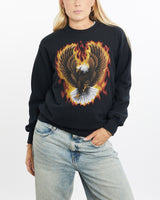 Vintage, Eagle, Wildlife, Sweatshirt, The Real Deal, size small, colour Black, newtown, sydney, australia, thrift store, opshop, preloved, secondhand, sustainable, retro, antique, 70s, 80s, 90s, 2000s, 00s, fashion, clothing, streetwear, trendy, garment, style, boutique, store, shop, archive, sale, cheap, best, top, Sweats and hoodies