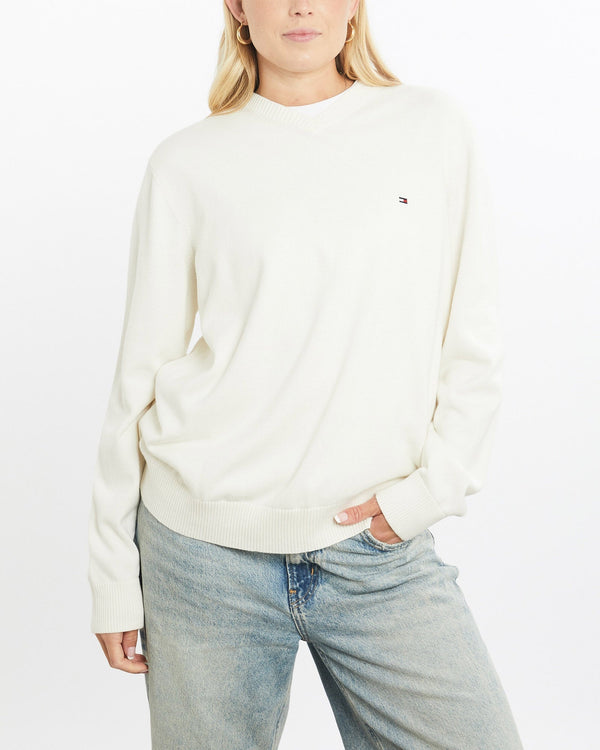 Vintage, Tommy, Hilfiger, Knit, Sweater, The Real Deal, size small, colour White, newtown, sydney, australia, thrift store, opshop, preloved, secondhand, sustainable, retro, antique, 70s, 80s, 90s, 2000s, 00s, fashion, clothing, streetwear, trendy, garment, style, boutique, store, shop, archive, sale, cheap, best, top, Sweats and hoodies