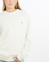 Vintage, Tommy, Hilfiger, Knit, Sweater, The Real Deal, size small, colour White, newtown, sydney, australia, thrift store, opshop, preloved, secondhand, sustainable, retro, antique, 70s, 80s, 90s, 2000s, 00s, fashion, clothing, streetwear, trendy, garment, style, boutique, store, shop, archive, sale, cheap, best, top, Sweats and hoodies