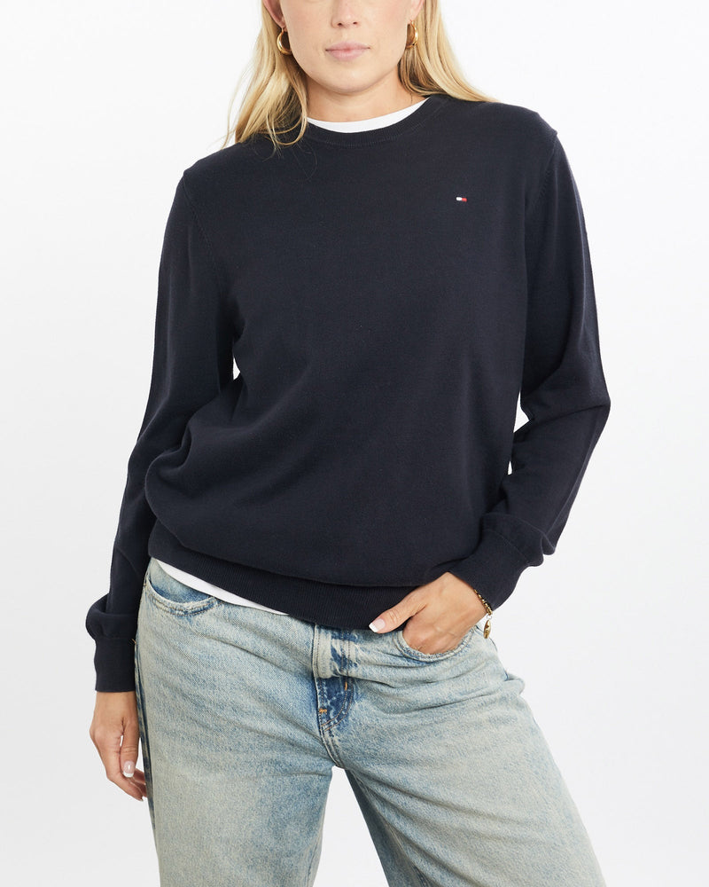 Vintage, Tommy, Hilfiger, Knit, Sweater, The Real Deal, size small, colour Navy, newtown, sydney, australia, thrift store, opshop, preloved, secondhand, sustainable, retro, antique, 70s, 80s, 90s, 2000s, 00s, fashion, clothing, streetwear, trendy, garment, style, boutique, store, shop, archive, sale, cheap, best, top, Sweats and hoodies