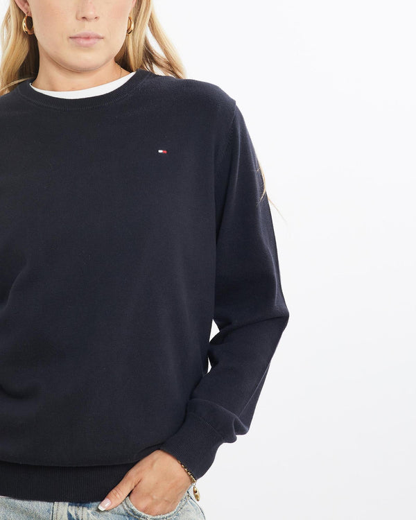 Vintage, Tommy, Hilfiger, Knit, Sweater, The Real Deal, size small, colour Navy, newtown, sydney, australia, thrift store, opshop, preloved, secondhand, sustainable, retro, antique, 70s, 80s, 90s, 2000s, 00s, fashion, clothing, streetwear, trendy, garment, style, boutique, store, shop, archive, sale, cheap, best, top, Sweats and hoodies
