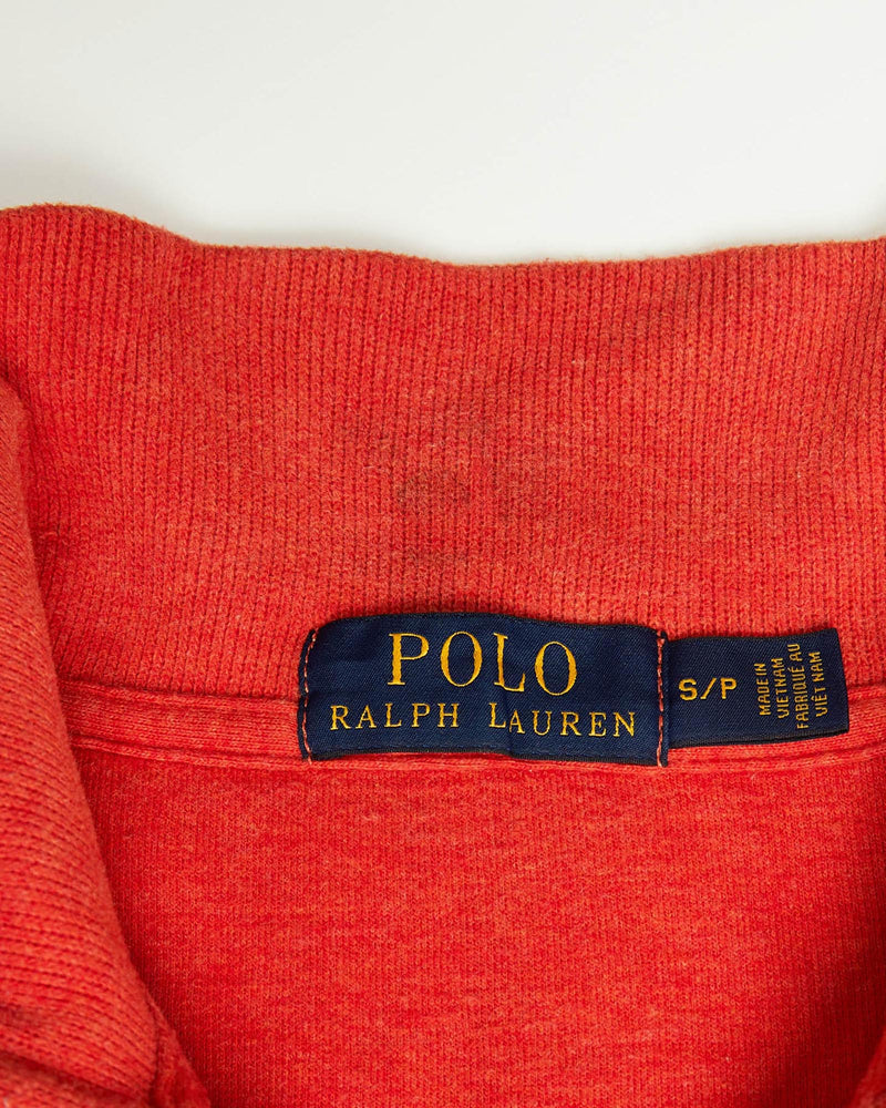 Vintage, Polo, Ralph, Lauren, Quarter, Zip, Knit, Sweater, The Real Deal, size small, colour Orange, newtown, sydney, australia, thrift store, opshop, preloved, secondhand, sustainable, retro, antique, 70s, 80s, 90s, 2000s, 00s, fashion, clothing, streetwear, trendy, garment, style, boutique, store, shop, archive, sale, cheap, best, top, Sweats and hoodies