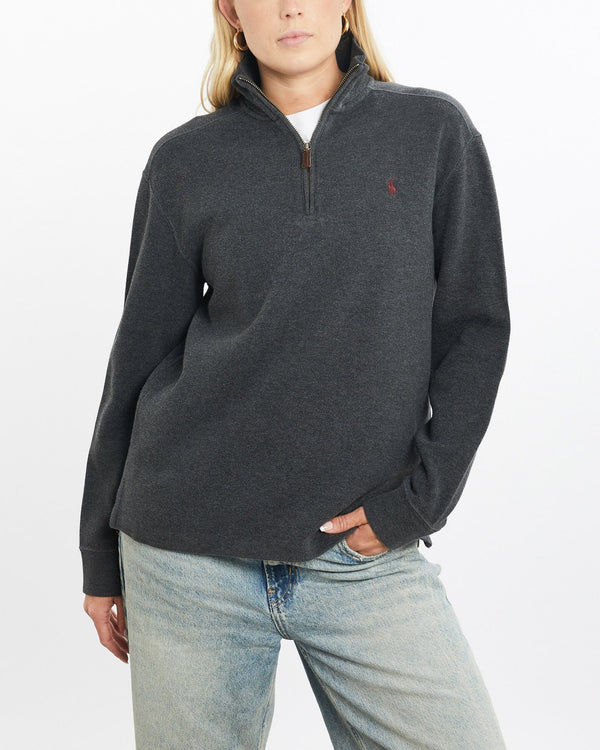 Vintage, 90s, Polo, Ralph, Lauren, Quarter, Zip, Knit, Sweater, The Real Deal, size small, colour Grey, newtown, sydney, australia, thrift store, opshop, preloved, secondhand, sustainable, retro, antique, 70s, 80s, 90s, 2000s, 00s, fashion, clothing, streetwear, trendy, garment, style, boutique, store, shop, archive, sale, cheap, best, top, Sweats and hoodies