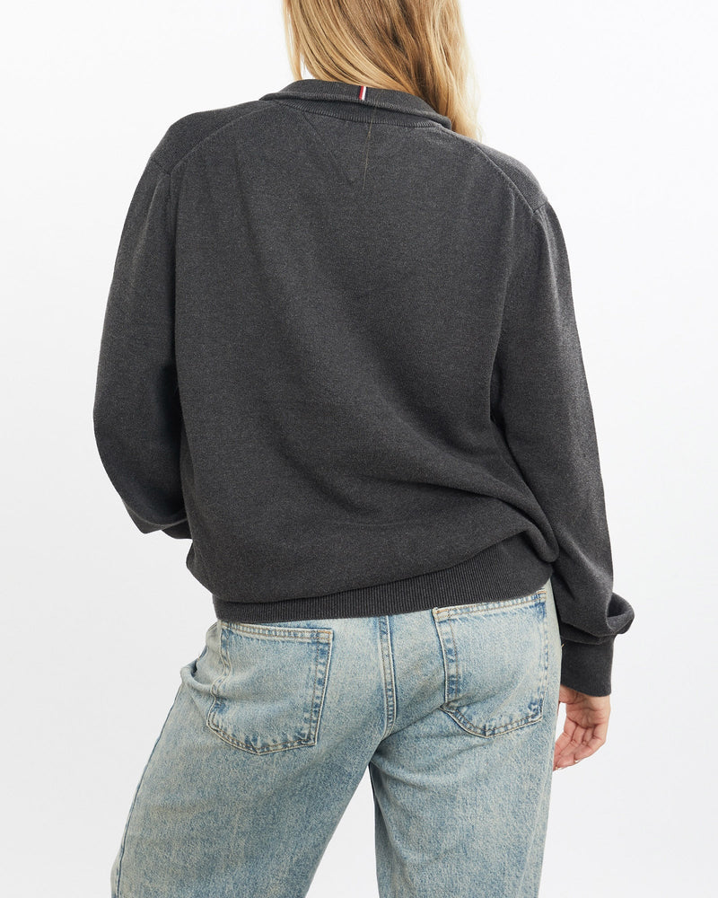 Vintage, Tommy, Hilfiger, Quarter, Zip, Sweater, The Real Deal, size small, colour Grey, newtown, sydney, australia, thrift store, opshop, preloved, secondhand, sustainable, retro, antique, 70s, 80s, 90s, 2000s, 00s, fashion, clothing, streetwear, trendy, garment, style, boutique, store, shop, archive, sale, cheap, best, top, Sweats and hoodies