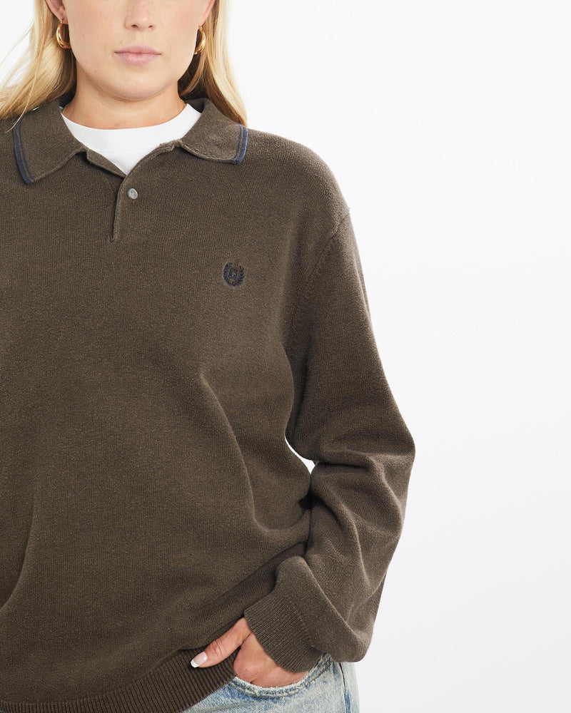 Vintage, Chaps, Ralph, Lauren, Collared, Knit, Sweater, The Real Deal, size small, colour Brown, newtown, sydney, australia, thrift store, opshop, preloved, secondhand, sustainable, retro, antique, 70s, 80s, 90s, 2000s, 00s, fashion, clothing, streetwear, trendy, garment, style, boutique, store, shop, archive, sale, cheap, best, top, Sweats and hoodies