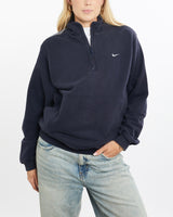 Vintage, Nike, Quarter, Zip, Sweatshirt, The Real Deal, size small, colour Navy, newtown, sydney, australia, thrift store, opshop, preloved, secondhand, sustainable, retro, antique, 70s, 80s, 90s, 2000s, 00s, fashion, clothing, streetwear, trendy, garment, style, boutique, store, shop, archive, sale, cheap, best, top, Sweats and hoodies