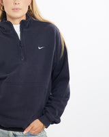 Vintage, Nike, Quarter, Zip, Sweatshirt, The Real Deal, size small, colour Navy, newtown, sydney, australia, thrift store, opshop, preloved, secondhand, sustainable, retro, antique, 70s, 80s, 90s, 2000s, 00s, fashion, clothing, streetwear, trendy, garment, style, boutique, store, shop, archive, sale, cheap, best, top, Sweats and hoodies