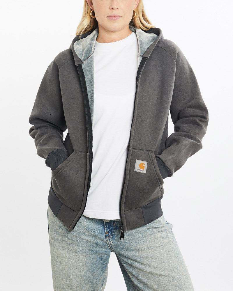 Vintage, Carhartt, Fleece, Lined, Hooded, Sweatshirt, The Real Deal, size small, colour Grey, newtown, sydney, australia, thrift store, opshop, preloved, secondhand, sustainable, retro, antique, 70s, 80s, 90s, 2000s, 00s, fashion, clothing, streetwear, trendy, garment, style, boutique, store, shop, archive, sale, cheap, best, top, Sweats and hoodies