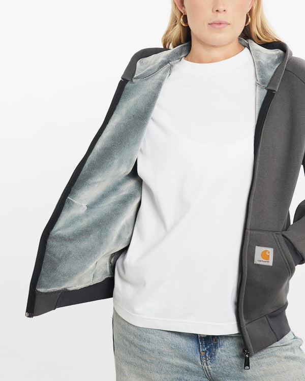 Vintage, Carhartt, Fleece, Lined, Hooded, Sweatshirt, The Real Deal, size small, colour Grey, newtown, sydney, australia, thrift store, opshop, preloved, secondhand, sustainable, retro, antique, 70s, 80s, 90s, 2000s, 00s, fashion, clothing, streetwear, trendy, garment, style, boutique, store, shop, archive, sale, cheap, best, top, Sweats and hoodies