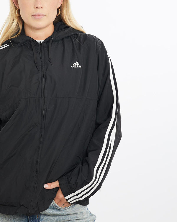 Vintage, Adidas, Windbreaker, Jacket, The Real Deal, size small, colour Black, newtown, sydney, australia, thrift store, opshop, preloved, secondhand, sustainable, retro, antique, 70s, 80s, 90s, 2000s, 00s, fashion, clothing, streetwear, trendy, garment, style, boutique, store, shop, archive, sale, cheap, best, top, Jackets