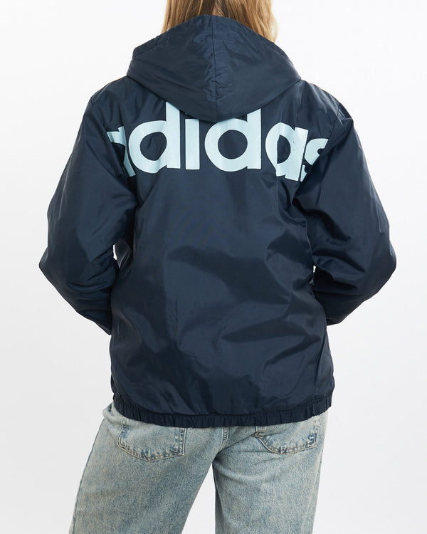 Vintage, Adidas, Windbreaker, Jacket, The Real Deal, size small, colour Navy, newtown, sydney, australia, thrift store, opshop, preloved, secondhand, sustainable, retro, antique, 70s, 80s, 90s, 2000s, 00s, fashion, clothing, streetwear, trendy, garment, style, boutique, store, shop, archive, sale, cheap, best, top, Jackets