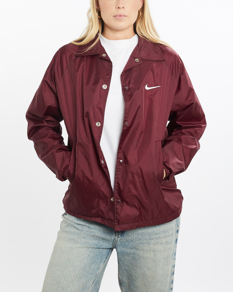 Vintage, 90s, Nike, Coaches, Jacket, The Real Deal, size small, colour Burgundy, newtown, sydney, australia, thrift store, opshop, preloved, secondhand, sustainable, retro, antique, 70s, 80s, 90s, 2000s, 00s, fashion, clothing, streetwear, trendy, garment, style, boutique, store, shop, archive, sale, cheap, best, top, Jackets