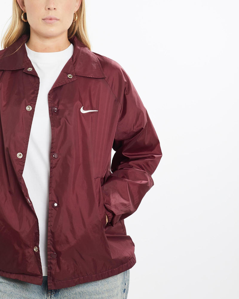 Vintage, 90s, Nike, Coaches, Jacket, The Real Deal, size small, colour Burgundy, newtown, sydney, australia, thrift store, opshop, preloved, secondhand, sustainable, retro, antique, 70s, 80s, 90s, 2000s, 00s, fashion, clothing, streetwear, trendy, garment, style, boutique, store, shop, archive, sale, cheap, best, top, Jackets