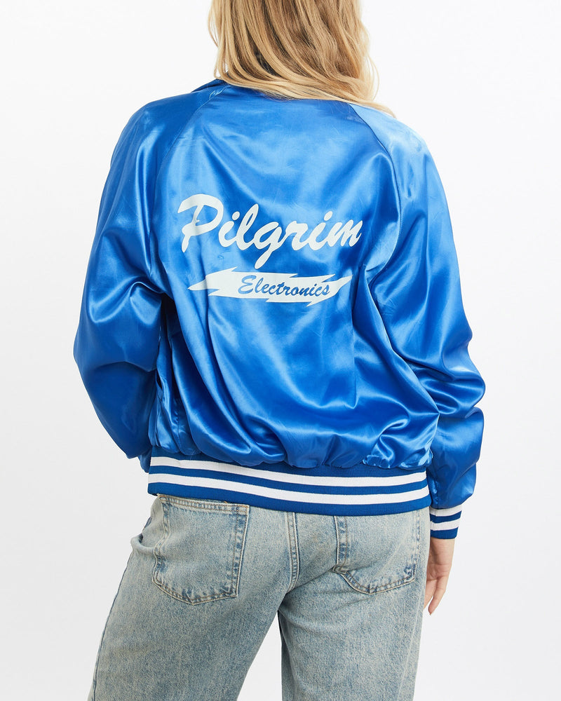 Vintage, 80s, Majestic, Satin, Bomber, Jacket, The Real Deal, size small, colour Blue, newtown, sydney, australia, thrift store, opshop, preloved, secondhand, sustainable, retro, antique, 70s, 80s, 90s, 2000s, 00s, fashion, clothing, streetwear, trendy, garment, style, boutique, store, shop, archive, sale, cheap, best, top, Jackets