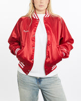 Vintage, 80s, Satin, Bomber, Jacket, The Real Deal, size small, colour Red, newtown, sydney, australia, thrift store, opshop, preloved, secondhand, sustainable, retro, antique, 70s, 80s, 90s, 2000s, 00s, fashion, clothing, streetwear, trendy, garment, style, boutique, store, shop, archive, sale, cheap, best, top, Jackets