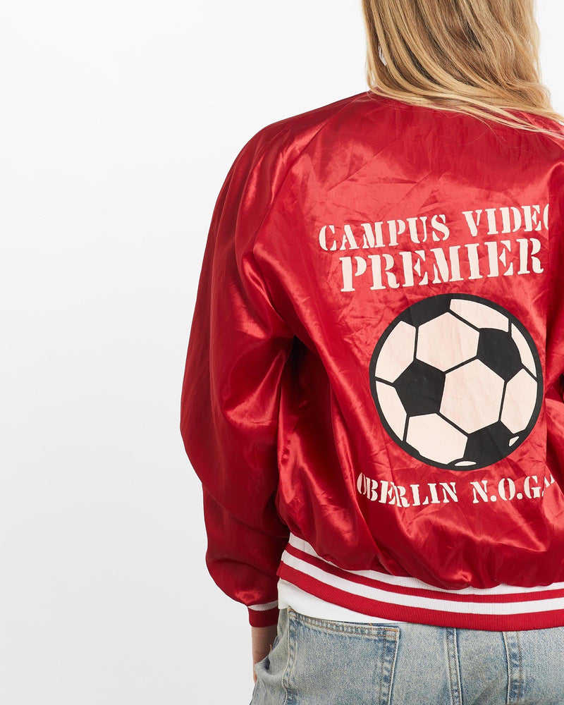 Vintage, 80s, Satin, Bomber, Jacket, The Real Deal, size small, colour Red, newtown, sydney, australia, thrift store, opshop, preloved, secondhand, sustainable, retro, antique, 70s, 80s, 90s, 2000s, 00s, fashion, clothing, streetwear, trendy, garment, style, boutique, store, shop, archive, sale, cheap, best, top, Jackets