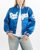 Vintage, 90s, MLB, Los, Angeles, Dodgers, Satin, Bomber, Jacket, The Real Deal, size small, colour Blue, newtown, sydney, australia, thrift store, opshop, preloved, secondhand, sustainable, retro, antique, 70s, 80s, 90s, 2000s, 00s, fashion, clothing, streetwear, trendy, garment, style, boutique, store, shop, archive, sale, cheap, best, top, Jackets