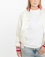 Vintage, 80s, Satin, Bomber, Jacket, The Real Deal, size small, colour White, newtown, sydney, australia, thrift store, opshop, preloved, secondhand, sustainable, retro, antique, 70s, 80s, 90s, 2000s, 00s, fashion, clothing, streetwear, trendy, garment, style, boutique, store, shop, archive, sale, cheap, best, top, Jackets