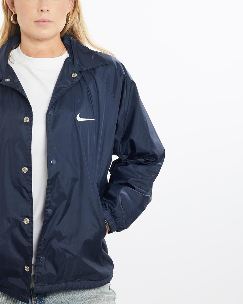 Vintage, 90s, Nike, Coaches, Jacket, The Real Deal, size small, colour Navy, newtown, sydney, australia, thrift store, opshop, preloved, secondhand, sustainable, retro, antique, 70s, 80s, 90s, 2000s, 00s, fashion, clothing, streetwear, trendy, garment, style, boutique, store, shop, archive, sale, cheap, best, top, Jackets