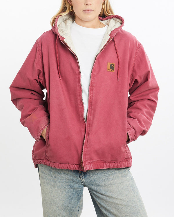 Vintage, Carhartt, Sherpa, Lined, Active', Jacket, The Real Deal, size small, colour Burgundy, newtown, sydney, australia, thrift store, opshop, preloved, secondhand, sustainable, retro, antique, 70s, 80s, 90s, 2000s, 00s, fashion, clothing, streetwear, trendy, garment, style, boutique, store, shop, archive, sale, cheap, best, top, Jackets