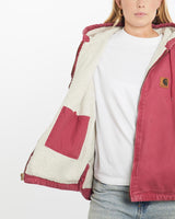 Vintage, Carhartt, Sherpa, Lined, Active', Jacket, The Real Deal, size small, colour Burgundy, newtown, sydney, australia, thrift store, opshop, preloved, secondhand, sustainable, retro, antique, 70s, 80s, 90s, 2000s, 00s, fashion, clothing, streetwear, trendy, garment, style, boutique, store, shop, archive, sale, cheap, best, top, Jackets
