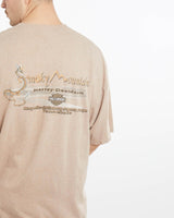 Vintage, Harley, Davidson, Smoky, Mountain, Tee, The Real Deal, size double extra large, colour Beige, newtown, sydney, australia, thrift store, opshop, preloved, secondhand, sustainable, retro, antique, 70s, 80s, 90s, 2000s, 00s, fashion, clothing, streetwear, trendy, garment, style, boutique, store, shop, archive, sale, cheap, best, top, T-Shirts