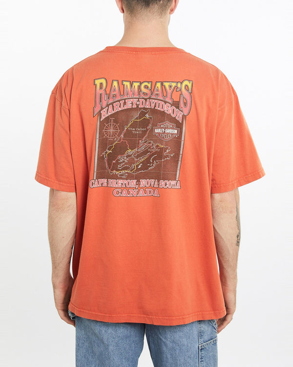 Vintage, Harley, Davidson, Tee, The Real Deal, size extra large, colour Orange, newtown, sydney, australia, thrift store, opshop, preloved, secondhand, sustainable, retro, antique, 70s, 80s, 90s, 2000s, 00s, fashion, clothing, streetwear, trendy, garment, style, boutique, store, shop, archive, sale, cheap, best, top, T-Shirts