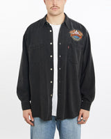 Vintage, Levi's, Harley, Davidson, Button, Up, Shirt, The Real Deal, size extra large, colour Black, newtown, sydney, australia, thrift store, opshop, preloved, secondhand, sustainable, retro, antique, 70s, 80s, 90s, 2000s, 00s, fashion, clothing, streetwear, trendy, garment, style, boutique, store, shop, archive, sale, cheap, best, top, Shirts