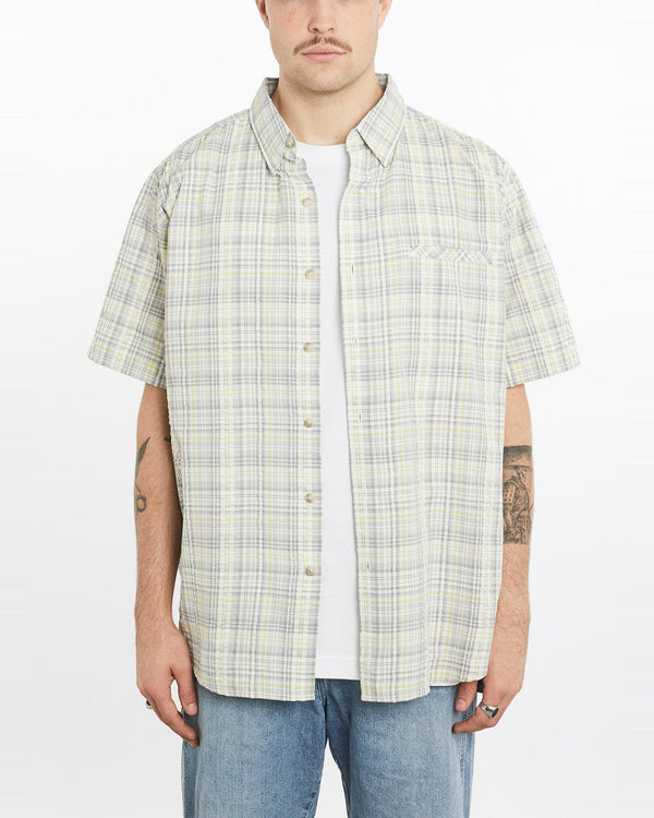 Vintage, Chaps, Ralph, Lauren, Short, Sleeve, Button, Up, Shirt, The Real Deal, size extra large, colour Grey, newtown, sydney, australia, thrift store, opshop, preloved, secondhand, sustainable, retro, antique, 70s, 80s, 90s, 2000s, 00s, fashion, clothing, streetwear, trendy, garment, style, boutique, store, shop, archive, sale, cheap, best, top, Shirts