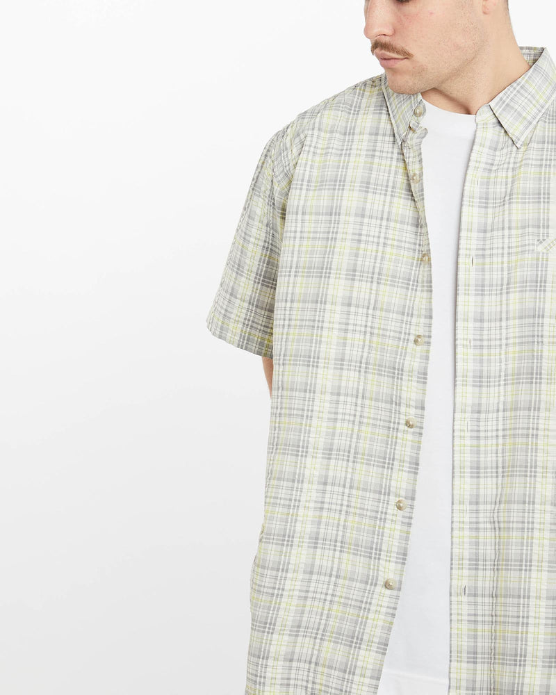 Vintage, Chaps, Ralph, Lauren, Short, Sleeve, Button, Up, Shirt, The Real Deal, size extra large, colour Grey, newtown, sydney, australia, thrift store, opshop, preloved, secondhand, sustainable, retro, antique, 70s, 80s, 90s, 2000s, 00s, fashion, clothing, streetwear, trendy, garment, style, boutique, store, shop, archive, sale, cheap, best, top, Shirts