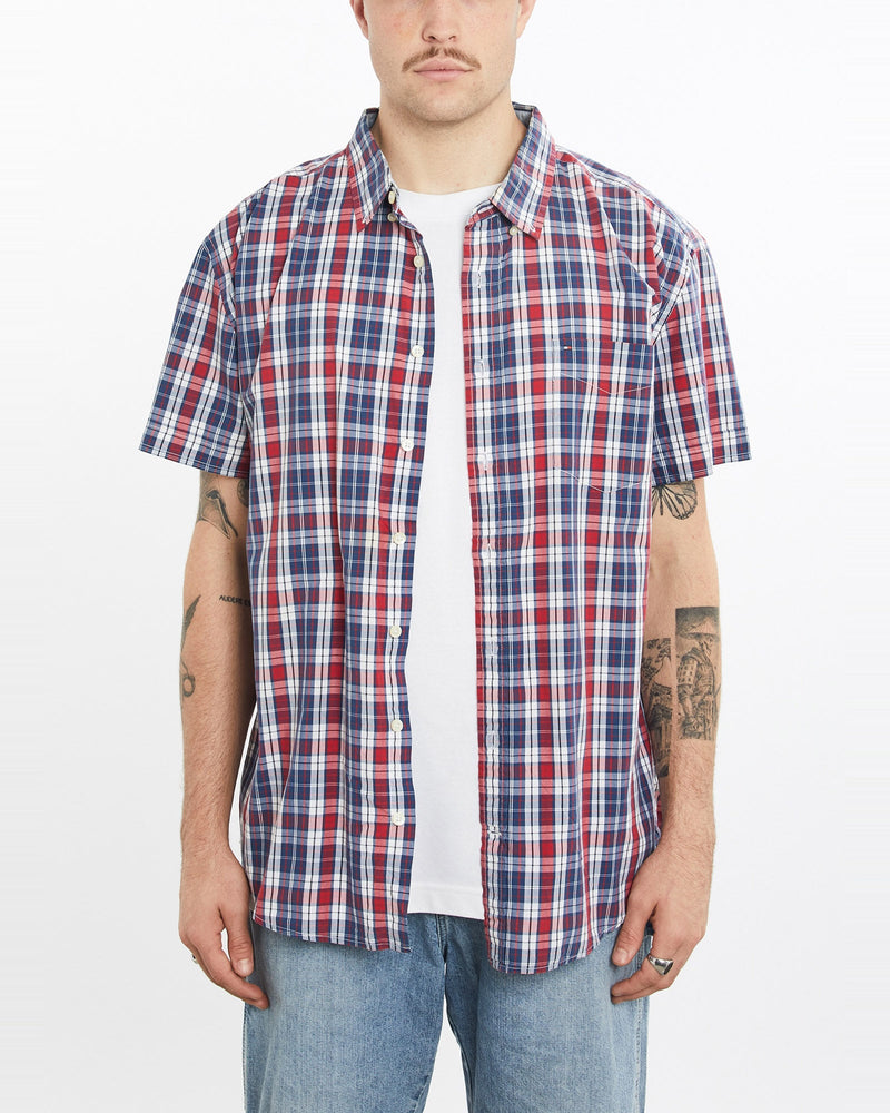 Vintage, Tommy, Hilfiger, Short, Sleeve, Button, Up, Shirt, The Real Deal, size extra large, colour Multicolour, newtown, sydney, australia, thrift store, opshop, preloved, secondhand, sustainable, retro, antique, 70s, 80s, 90s, 2000s, 00s, fashion, clothing, streetwear, trendy, garment, style, boutique, store, shop, archive, sale, cheap, best, top, Shirts