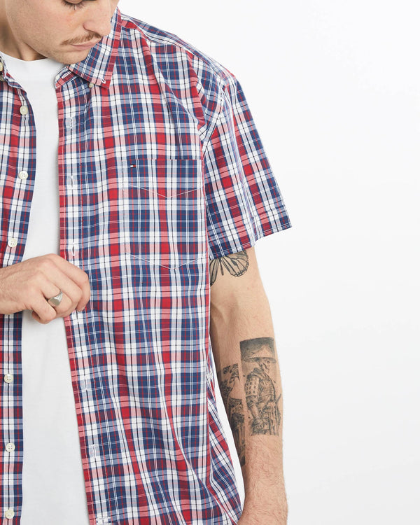 Vintage, Tommy, Hilfiger, Short, Sleeve, Button, Up, Shirt, The Real Deal, size extra large, colour Multicolour, newtown, sydney, australia, thrift store, opshop, preloved, secondhand, sustainable, retro, antique, 70s, 80s, 90s, 2000s, 00s, fashion, clothing, streetwear, trendy, garment, style, boutique, store, shop, archive, sale, cheap, best, top, Shirts