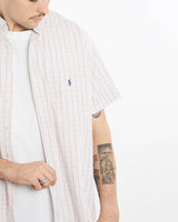 Vintage, 90s, Polo, Ralph, Lauren, Short, Sleeve, Button, Up, Shirt, The Real Deal, size extra large, colour White, newtown, sydney, australia, thrift store, opshop, preloved, secondhand, sustainable, retro, antique, 70s, 80s, 90s, 2000s, 00s, fashion, clothing, streetwear, trendy, garment, style, boutique, store, shop, archive, sale, cheap, best, top, Shirts