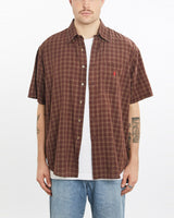 Vintage, 90s, Polo, Ralph, Lauren, Short, Sleeve, Button, Up, Shirt, The Real Deal, size extra large, colour Brown, newtown, sydney, australia, thrift store, opshop, preloved, secondhand, sustainable, retro, antique, 70s, 80s, 90s, 2000s, 00s, fashion, clothing, streetwear, trendy, garment, style, boutique, store, shop, archive, sale, cheap, best, top, Shirts