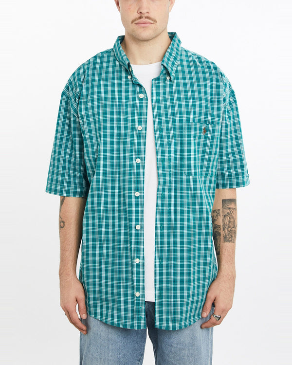 Vintage, 90s, Polo, Ralph, Lauren, Short, Sleeve, Button, Up, Shirt, The Real Deal, size extra large, colour Green, newtown, sydney, australia, thrift store, opshop, preloved, secondhand, sustainable, retro, antique, 70s, 80s, 90s, 2000s, 00s, fashion, clothing, streetwear, trendy, garment, style, boutique, store, shop, archive, sale, cheap, best, top, Shirts