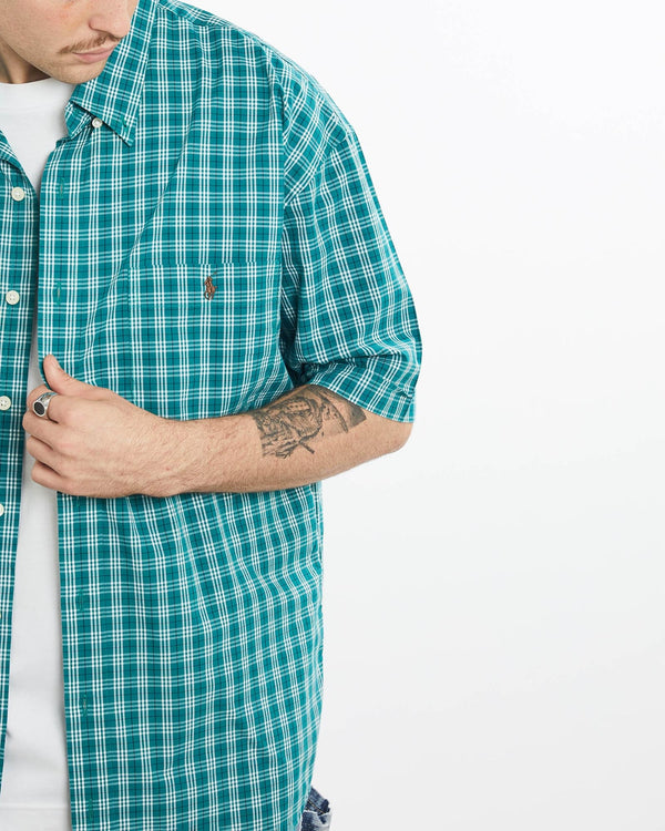 Vintage, 90s, Polo, Ralph, Lauren, Short, Sleeve, Button, Up, Shirt, The Real Deal, size extra large, colour Green, newtown, sydney, australia, thrift store, opshop, preloved, secondhand, sustainable, retro, antique, 70s, 80s, 90s, 2000s, 00s, fashion, clothing, streetwear, trendy, garment, style, boutique, store, shop, archive, sale, cheap, best, top, Shirts