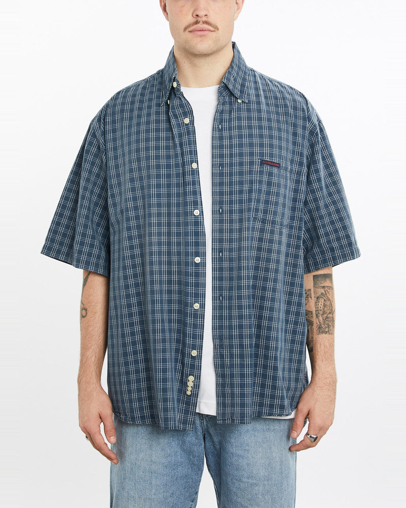 Vintage, U.S., Polo, Assn., Short, Sleeve, Button, Up, Shirt, The Real Deal, size double extra large, colour Blue, newtown, sydney, australia, thrift store, opshop, preloved, secondhand, sustainable, retro, antique, 70s, 80s, 90s, 2000s, 00s, fashion, clothing, streetwear, trendy, garment, style, boutique, store, shop, archive, sale, cheap, best, top, Shirts